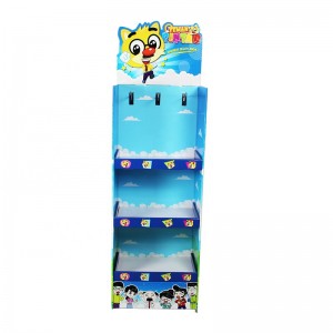Cardboard Floor Display Rack Unit for Kid Toys with 3 tiers