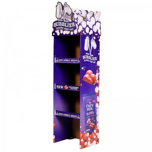 Quick Assembly Dairy Milk Bubbly Snack Food Pop Display FSDU Unit for Tesco Marketing Retail