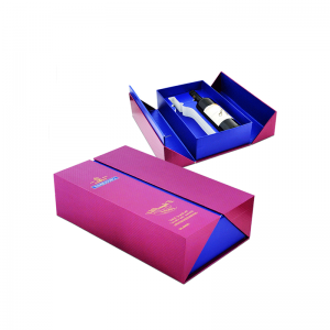 Luxury Quality Paper Packaging box for Red Wine Lined With Blue EVA insert