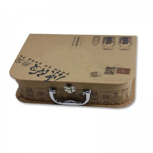 Wholesale Price China Leather Box - Biodegradable Material Kraft Paper Cosmetic Gift Packaging Suitcase Box with Metal handle and Lockers – Raymin