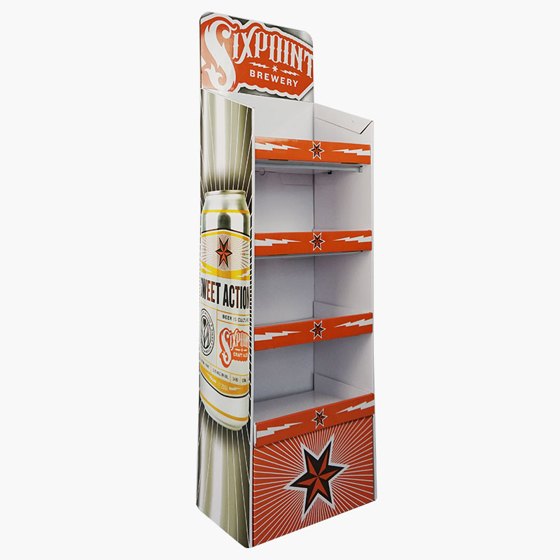 Bottom price Cardboard Pop Up Display - 4 Tier Brewery Freestanding Floor Paper FSDU for Beer Promotion – Raymin