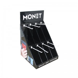 Two Tier Counter Top PDQ Display Box with Hooks for Mobile Phone Screens