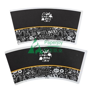 Customized disposable coffee paper cup fans with logo wholesale paper cup raw material