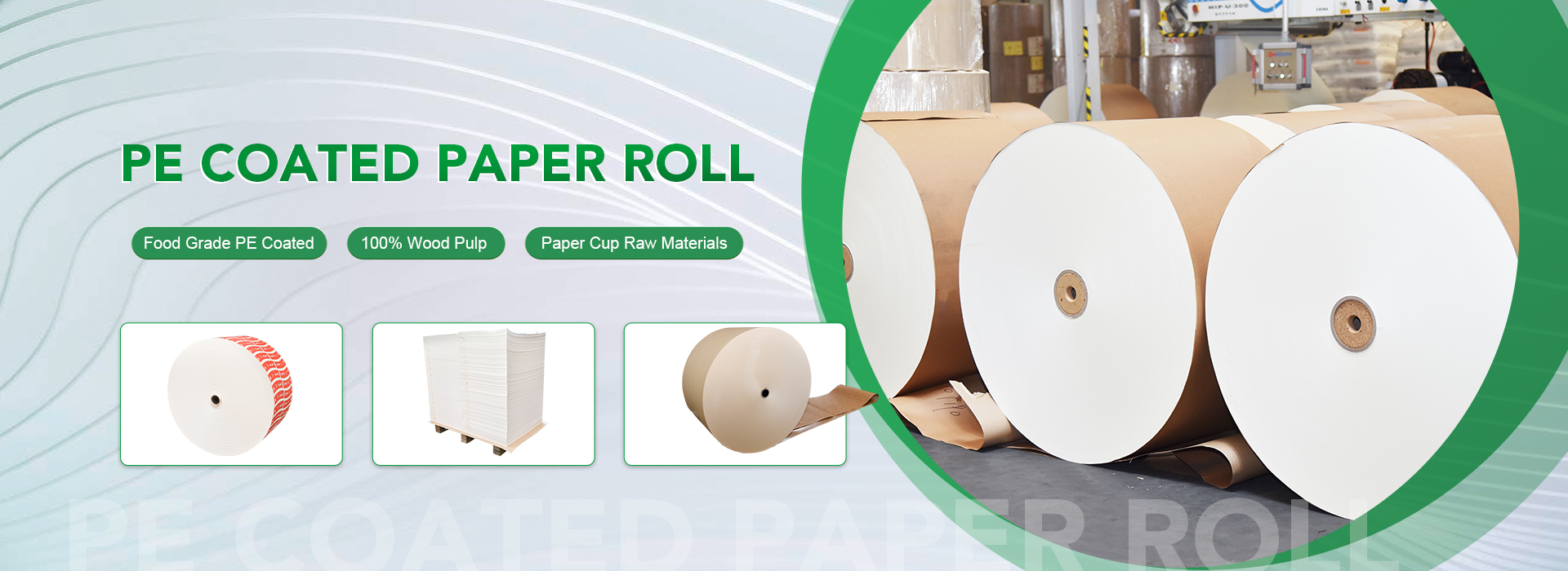 PE coated paper roll paper cup raw material - paperjoy banner