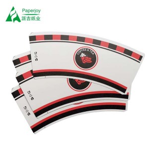 Factory making Custom Printing Blank Plain White Board Paper Cup Fan Raw Single Double Side PE Coffee Cup Paper Fan