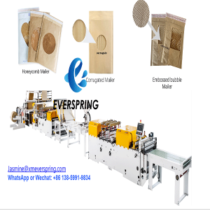 Paper embossed bubble mailer bag machine