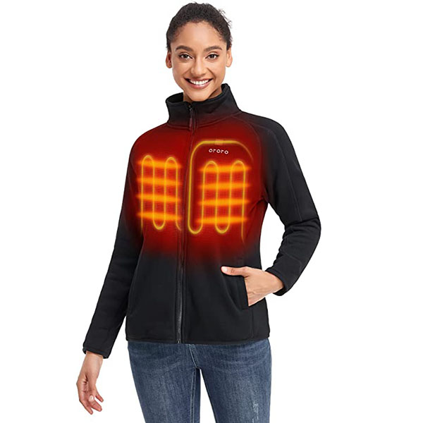 Women’s Heated Fleece Jacket with Battery Pack