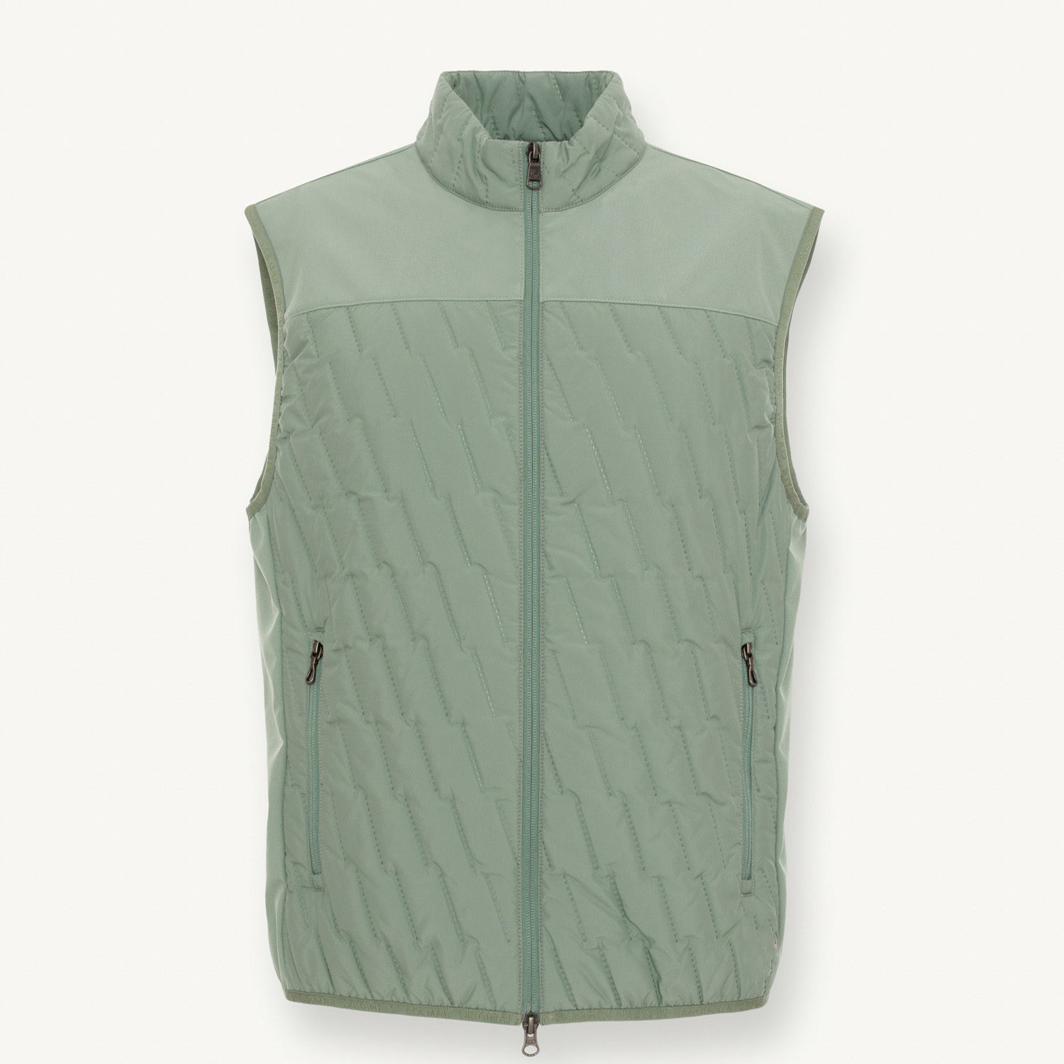 Mens QUILTED GILET WITH SOFTSHELL INSERTS