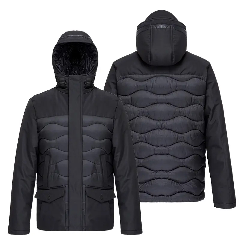 Black Longline Puffer Coat (2)