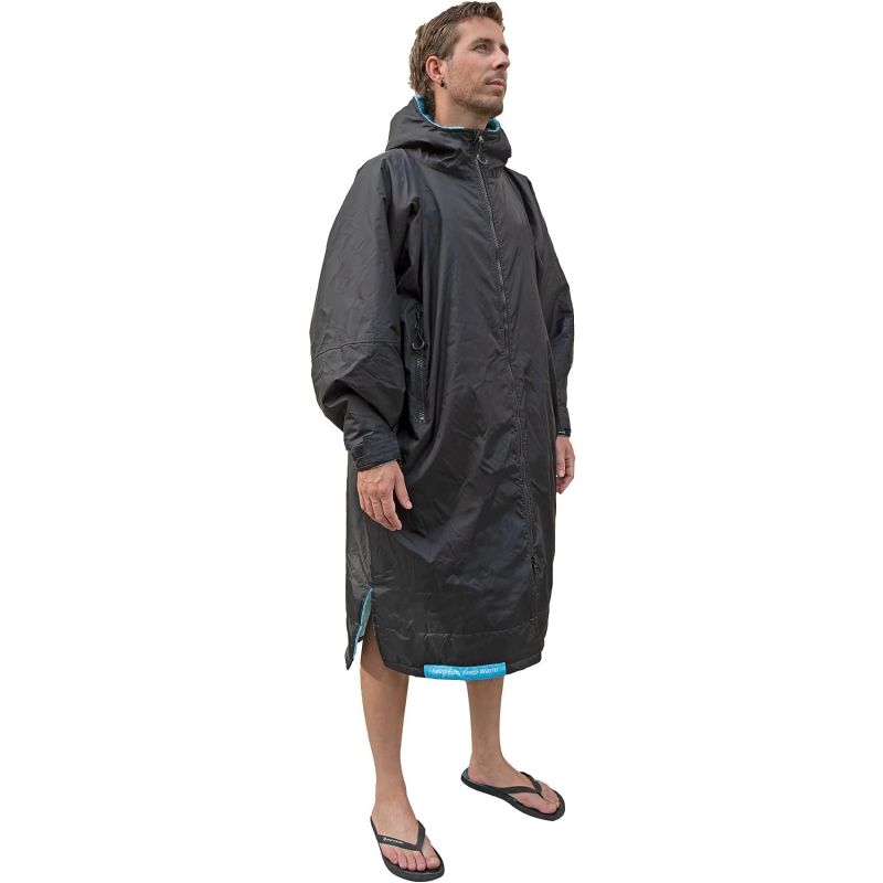 Unisex Swim Parka with Hood Quick-Dry Wetsuit Dry Robe Waterproof Warm Coat Surf Poncho for Water Sport