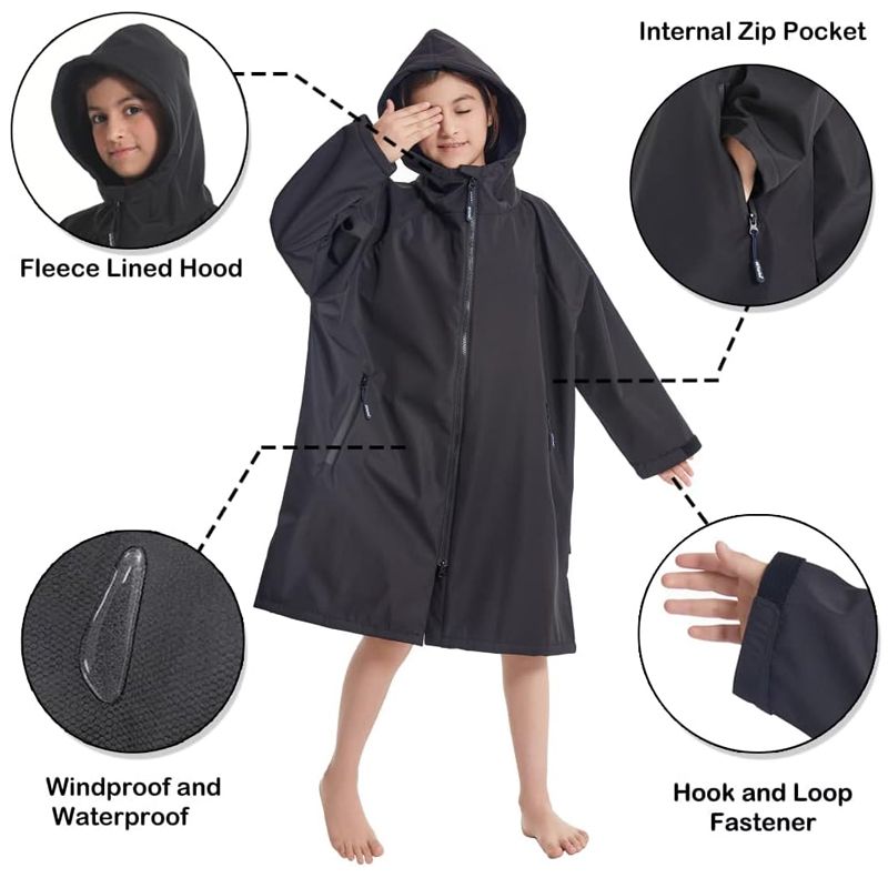Changing Dry Robe Fleece Lined Waterproof Coat,Winter Sale Warm Campervan  Jacket