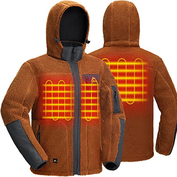 Fleece heated hoodie mens