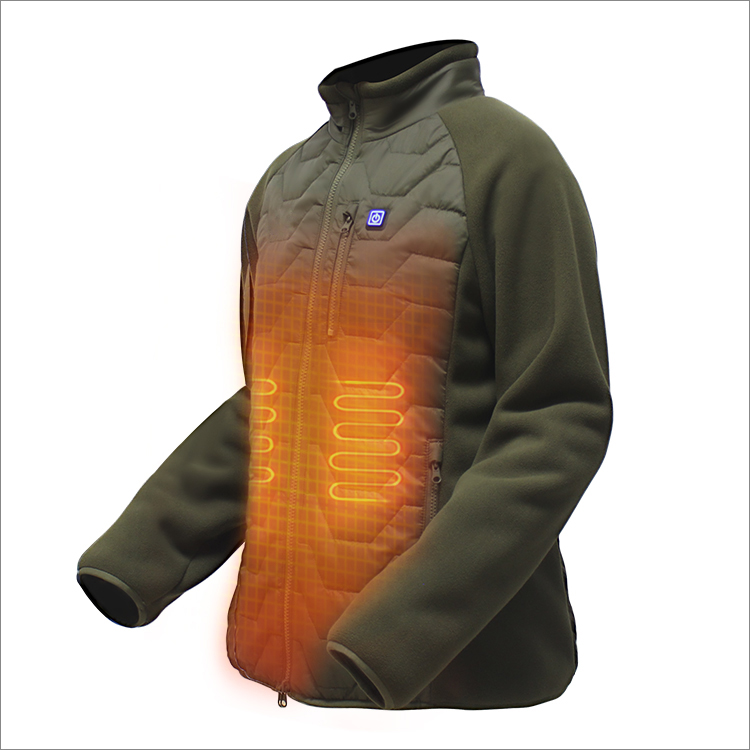 MEN’S Outdoor Heated Fleece Coat With 5 Heating Pads