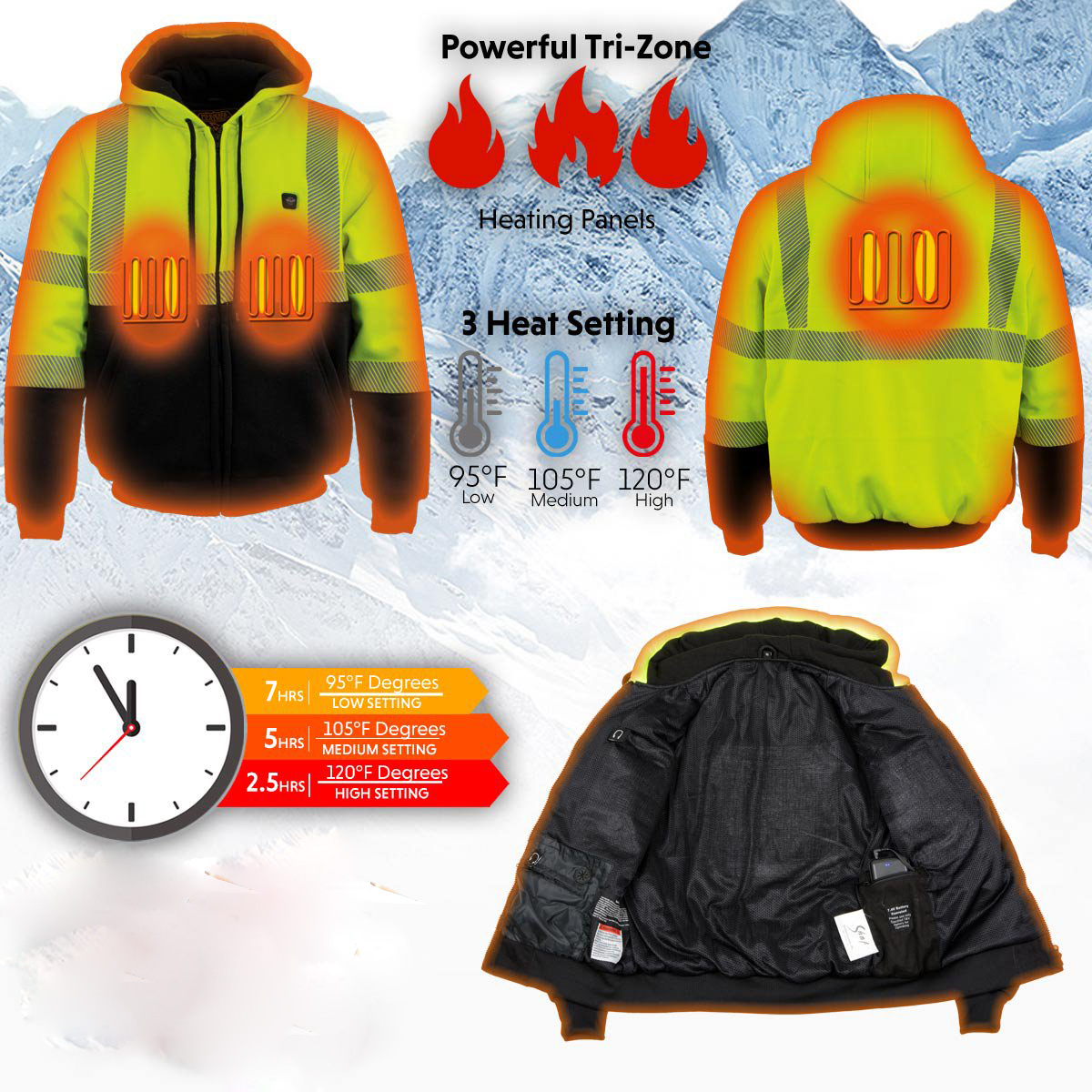 Personalitza la jaqueta calefactable d'alta visibilitat per a dona