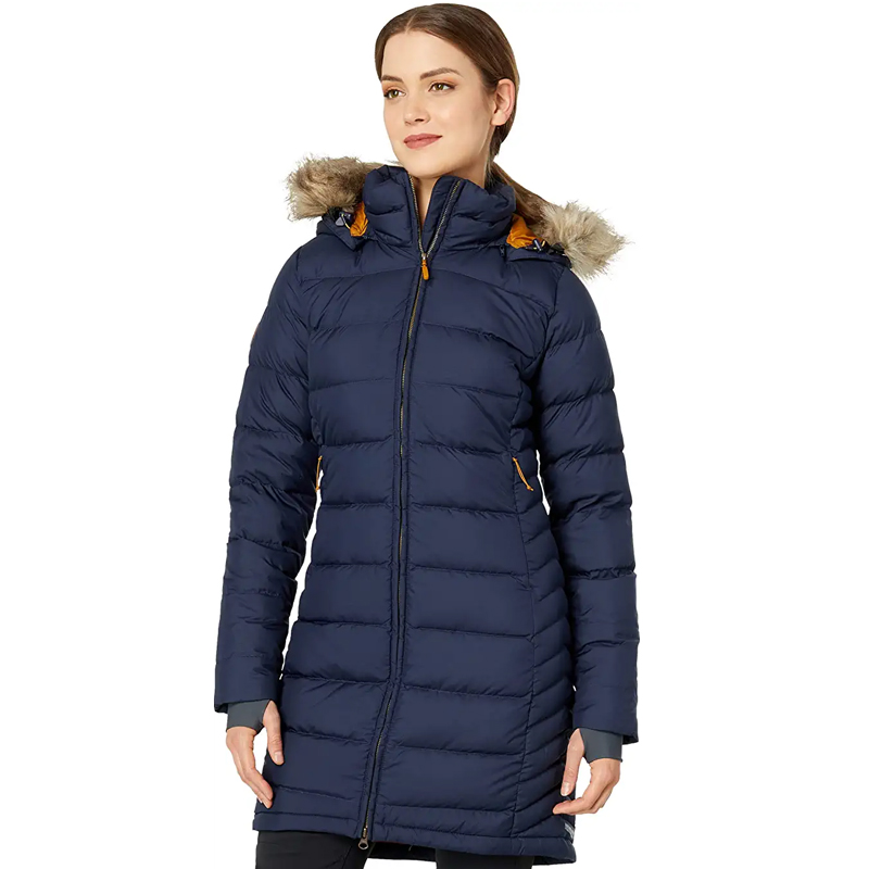 Long Winter Warm Jacket Outerwear Coat Street wear Recycled Womens Parka With Fur Hood
