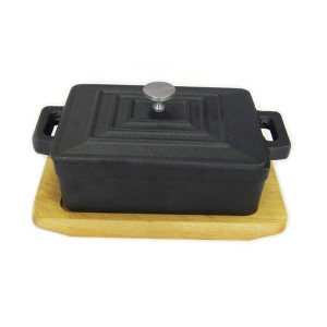 Cast Iron Baking Pot/mini Cocotte with Wooden Base PC1259