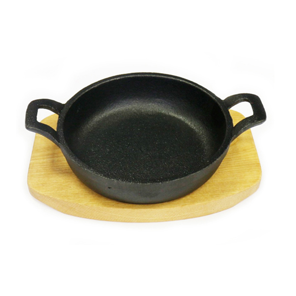 Factory Cheap Hot Outdoor Cookware Cast Iron Fry Pan - Cast Iron Fajita Sizzler/Baking with Wooden Base PC320/321/322 – PC