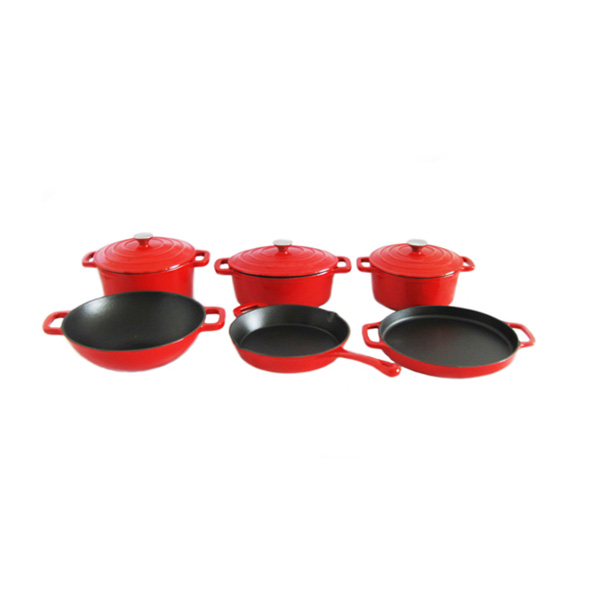 Factory wholesale Cast Iron Teapot With Infuser - Enamel Cast iron Cookware Set PCS910 – PC