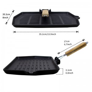 Cast Iron Grill Pan/Griddle Pan/Steak Grill Pan PC62