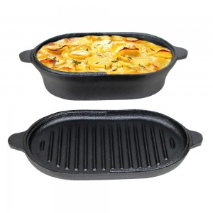 Double Use Cast Iron Baking Pan/Baking Platter PCD24