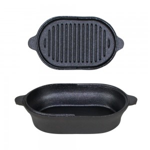 Double Use Cast Iron Baking Pan/Baking Platter PCD24