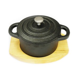 Cast Iron Baking Pot/mini Cocotte with Wooden Base PCY10N1