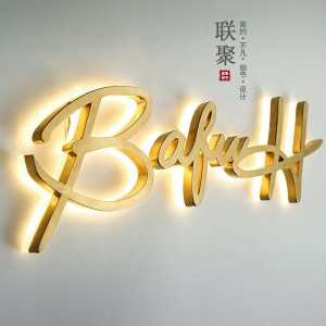 High Quality 304 Grade Stainless Steel Waterproof Led Metal Company Sign
