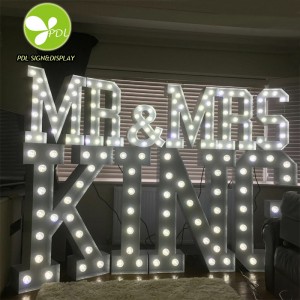 Professional Factory Custom Made LED Light Up Marquee Signs LED Bulbs for Wedding Events