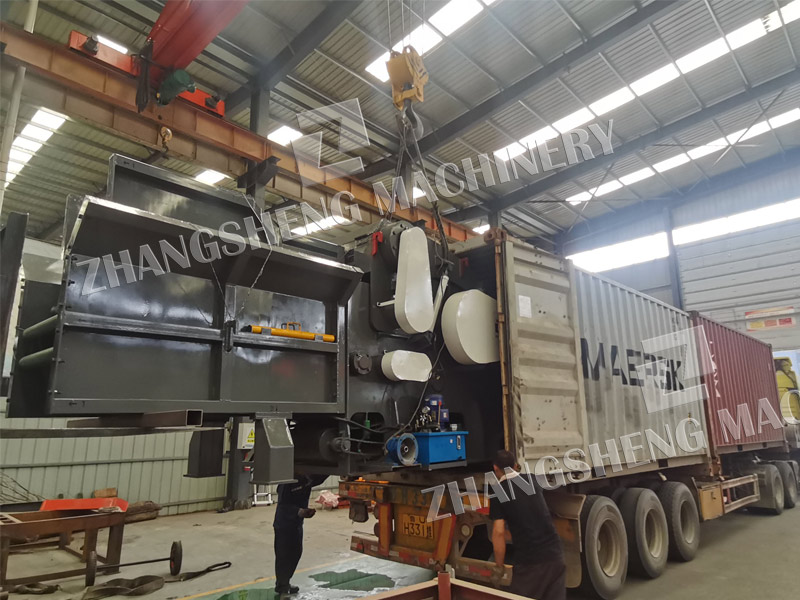 Horizontal grinder shipped to South America