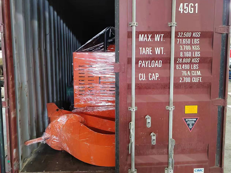 Endnu en container med flishugger afsendt til Sydøstasien