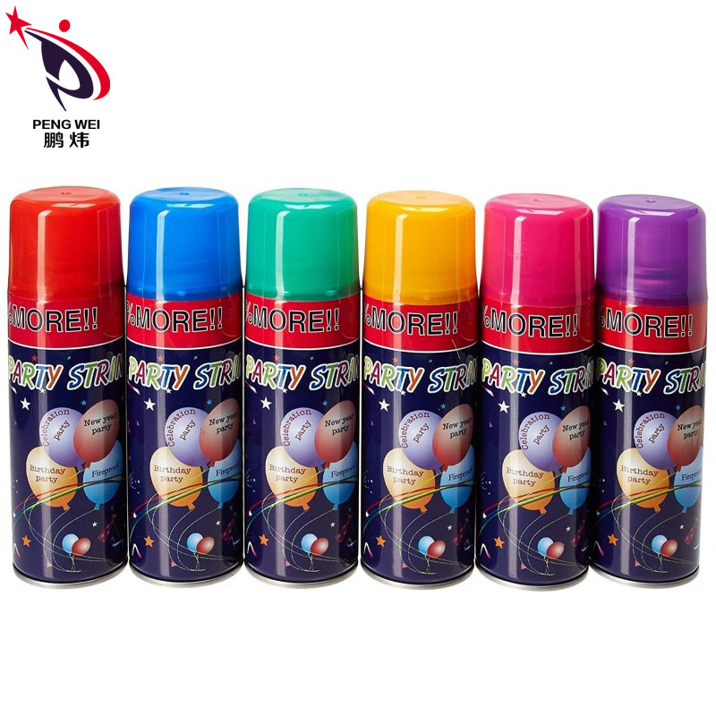 Free sample for Diy Spray Snow - High Quality Wedding Christmas Party Colorful 250ml Silly String Crazy Spray – PENGWEI