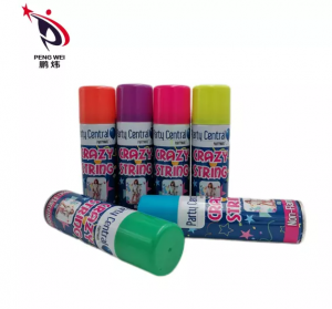 Most Popular Non-flammable kids party crazy string spray for Celebration