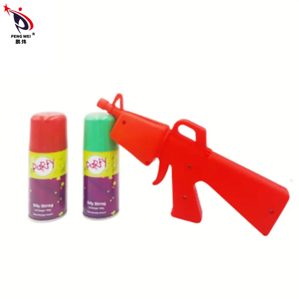 OEM/ODM Supplier Snow Spray For Tree - Multi Colors 2 Cans Blister Card Packing Special Funny Silly String Gun – PENGWEI