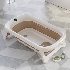Plastic Baby Tub Bathtubs Folded Bath Tub with Thermometer