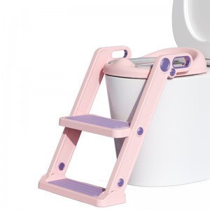 Foldable Potty Training Seat with Step Stool Ladder for Kids Boys Girls