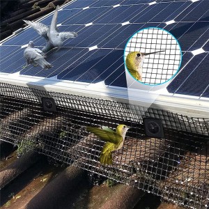 Bird deterrent solar panel mesh black aluminum clips for installation