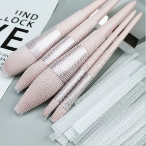 Protective Cover Set Eco-friendly Rose Bud Shaped White Makeup Brushes Netting