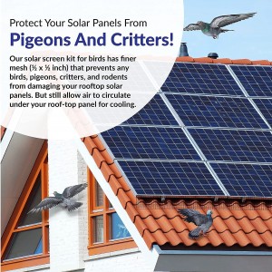 Squirrel Guard PVC Coated Wire Mesh Critter Guard Weather Proof Solar Panel Barrier Bird Guard Galvanized Steel Roll Kit for Rooftop Solar Panel Bird Wire Pigeon Fence Screen