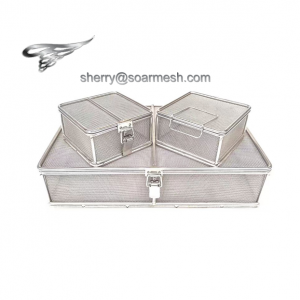 Medical/Production Stainless Steel Wire Mesh Storage Baskets Disinfection Basket with Dust Usage for Storage and Disinfection