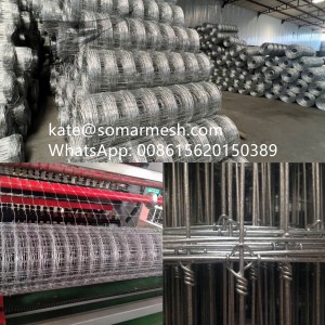 Graduated steel wire mesh fixed knot field fence netting for deer cattle