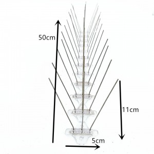 Stainless Steel 304 And Plastic 48cm Base Anti-Bird UV Resistant Rust-resistant Pigeon Spikes