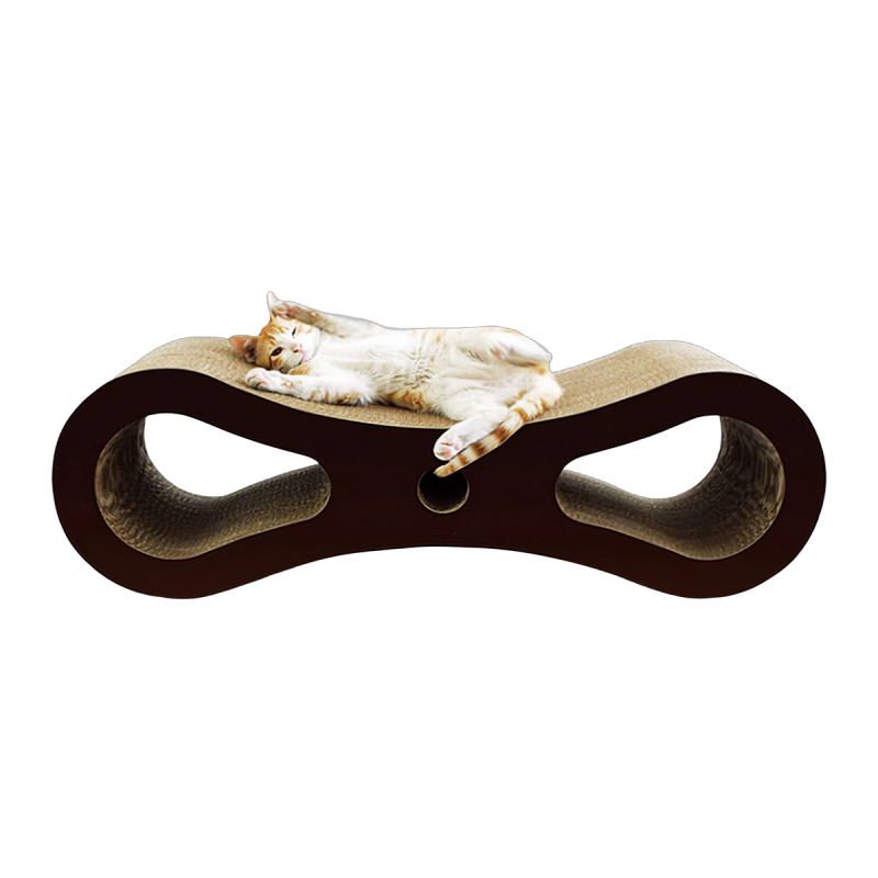 Голяма класическа фигура-8 Котешко легло с котешки нокти с котешки тунел за няколко котки