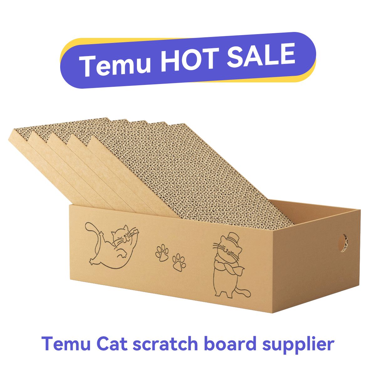Temu Cat Scratcher Hot Sale 5 In 1 Corrugated Cat Scratch Board Set Cross-Border Explosive