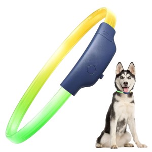 Waterproof Adjustable Light Up Flashing Glowing LED Dog Collar