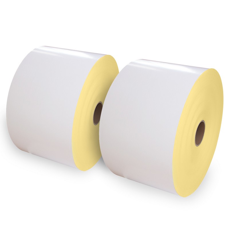 95#PP Termalni sintetički papir / UV ljepilo koje se može ukloniti / 60 g/m2 žutog stakla