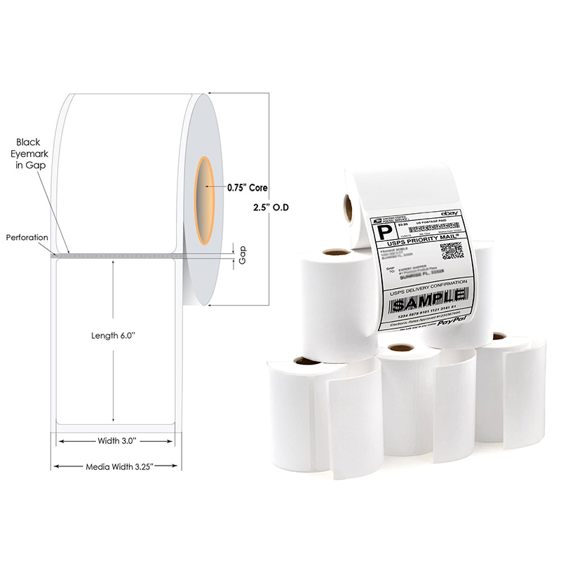 compatible 4×6 direct thermal shipping label roll