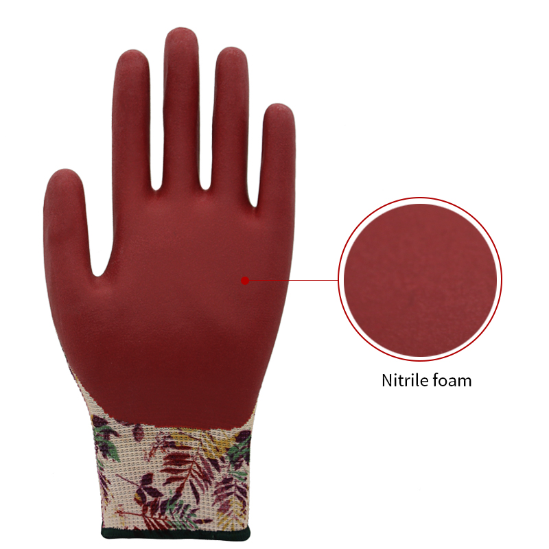 13g Nylon Liner, Palm Coated Red Foam Nitrile