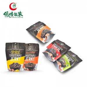 Custom Printed Reusable Vacuum Seal Zip Lock Snack Food stand up pouches for jerky special material made for jerky packaging bag high oxygen barrier bags