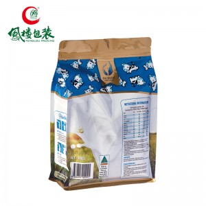 Milk powder packaging bags Flat Bottom Pouch For Powder dates coffee beans Packaging Quad Seal Pouch