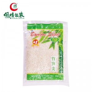 Cutomized food grade high barrier three side seal bag for bamboo shoot with transparent window